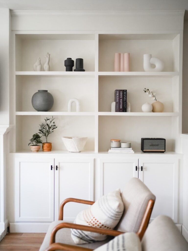 Completed Built-in Bookshelves