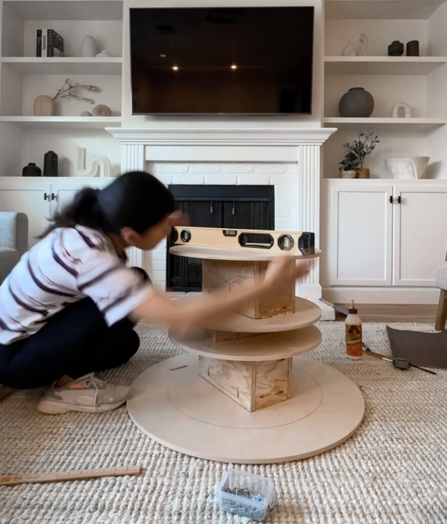 DIY fluted coffee tables.