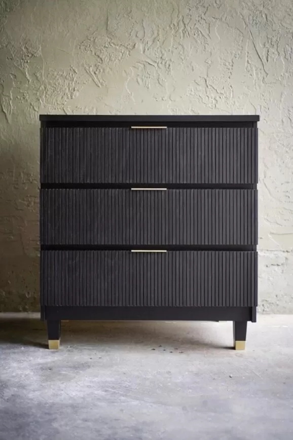 Black Fluted IKEA Malm Dresser Hack.