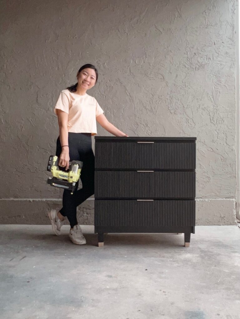 Black Fluted IKEA Malm Dresser Hack.